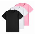 thumbnail image 2 of Pack 3 Playeras Deportivas Mujer Cuello Redondo,Black White Pink,M, 2 of 7