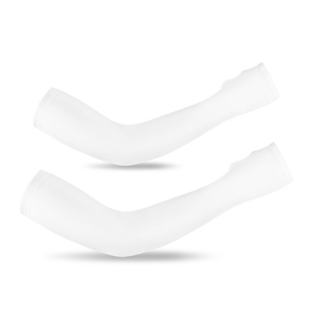 Une Paire de Manches de Protection Solaire en Soie Glacée pour Cyclisme Pêche Sports Blanc