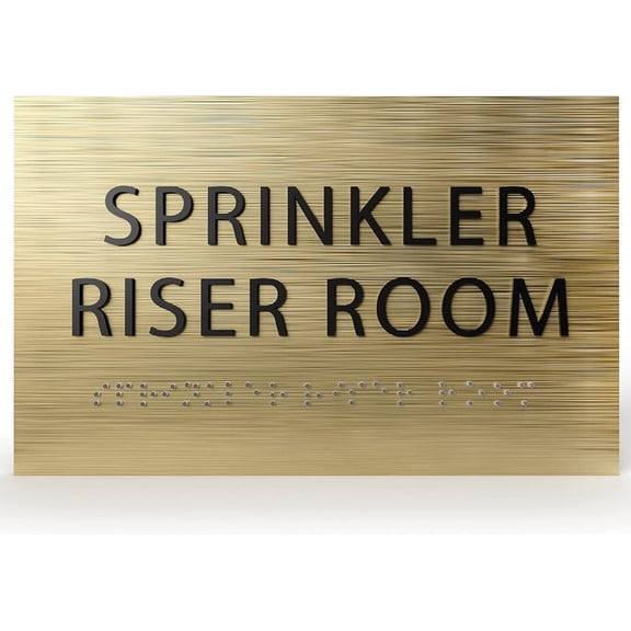 6" X4" Sprinkler Riser Room Sign- Tactile Graphics Grade 2 Braille Text | ADA Compliant Wall Mount Plastic Signs For Schools, Offices, Businesses, Apartments & Restaurants