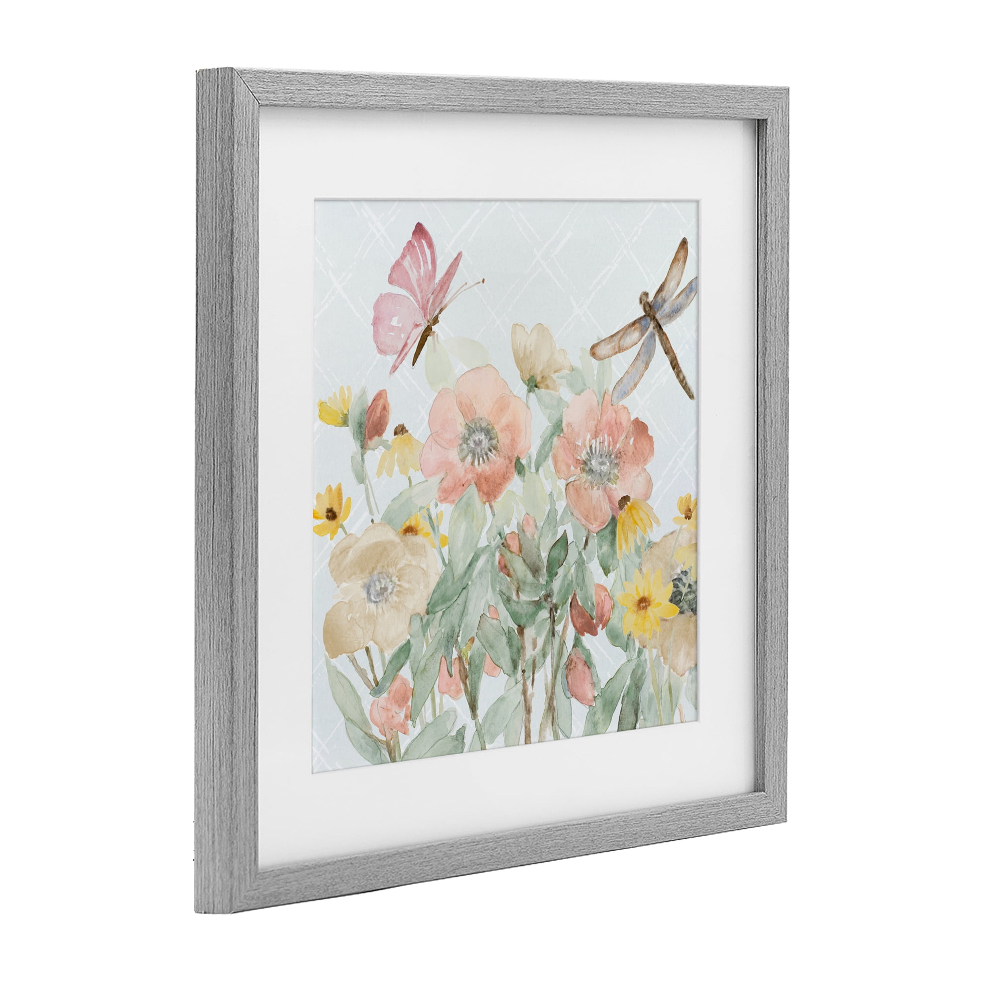 Stupell Industries Garden Joy with Insects Gray Framed Print Under Glass, design by Lanie Loreth