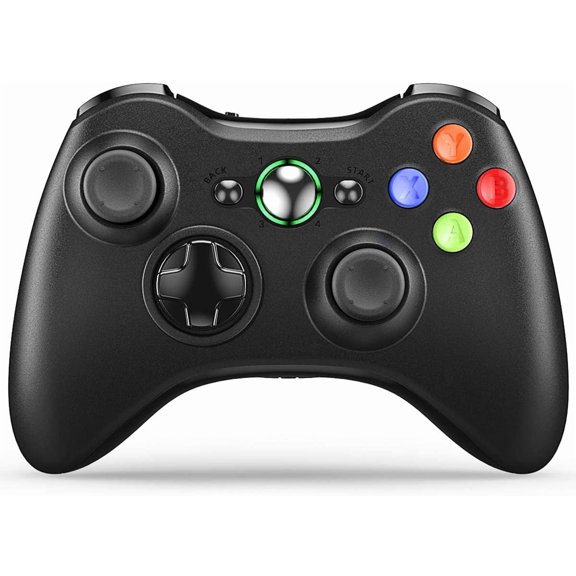 Control Inalámbrico para Xbox 360 con Receptor, Gamepad de 2.4GHZ Control Joystick Control Remoto para Consola Xbox 360 y PC Windows 7/8/10