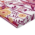 thumbnail image 2 of Ambesonne Flower Fitted Sheet, Pink Florals Leaves Buds, Full Size, Pale Pink Orange, 2 of 3