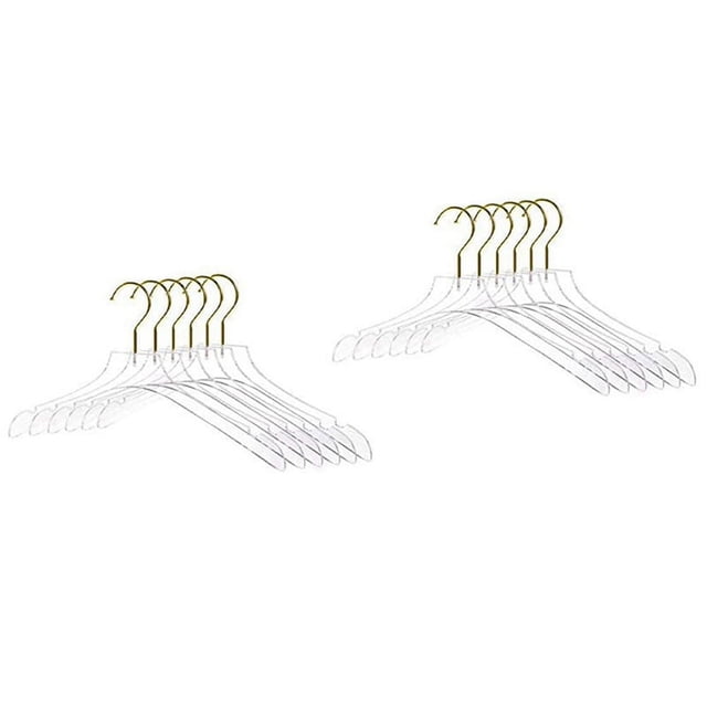 10 Perchas Transparentes para Ropa Con Gancho Dorado, Perchero Transparente para Ropa Con Muescas para Niñas Pequeñas