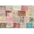thumbnail image 1 of Ahgly Company Indoor Rectangle Contemporary Orange Salmon Pink Patchwork Area Rugs, 3' x 5', 1 of 6