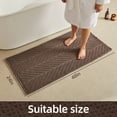 thumbnail image 5 of BULULOM Bathroom Rug -Long Herringbone Texture Absorbent Waffle Bath Mat, Ultra Soft Anti Non Slip Super Absorbent Quick Dry, achine Washable,24"*48" Taupe, 5 of 11