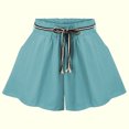thumbnail image 2 of Lmnyox Fashion Design Casual Shorts for Women Elastic Waist Drawstring Shorts with Pockets Summer Pants, 2 of 3