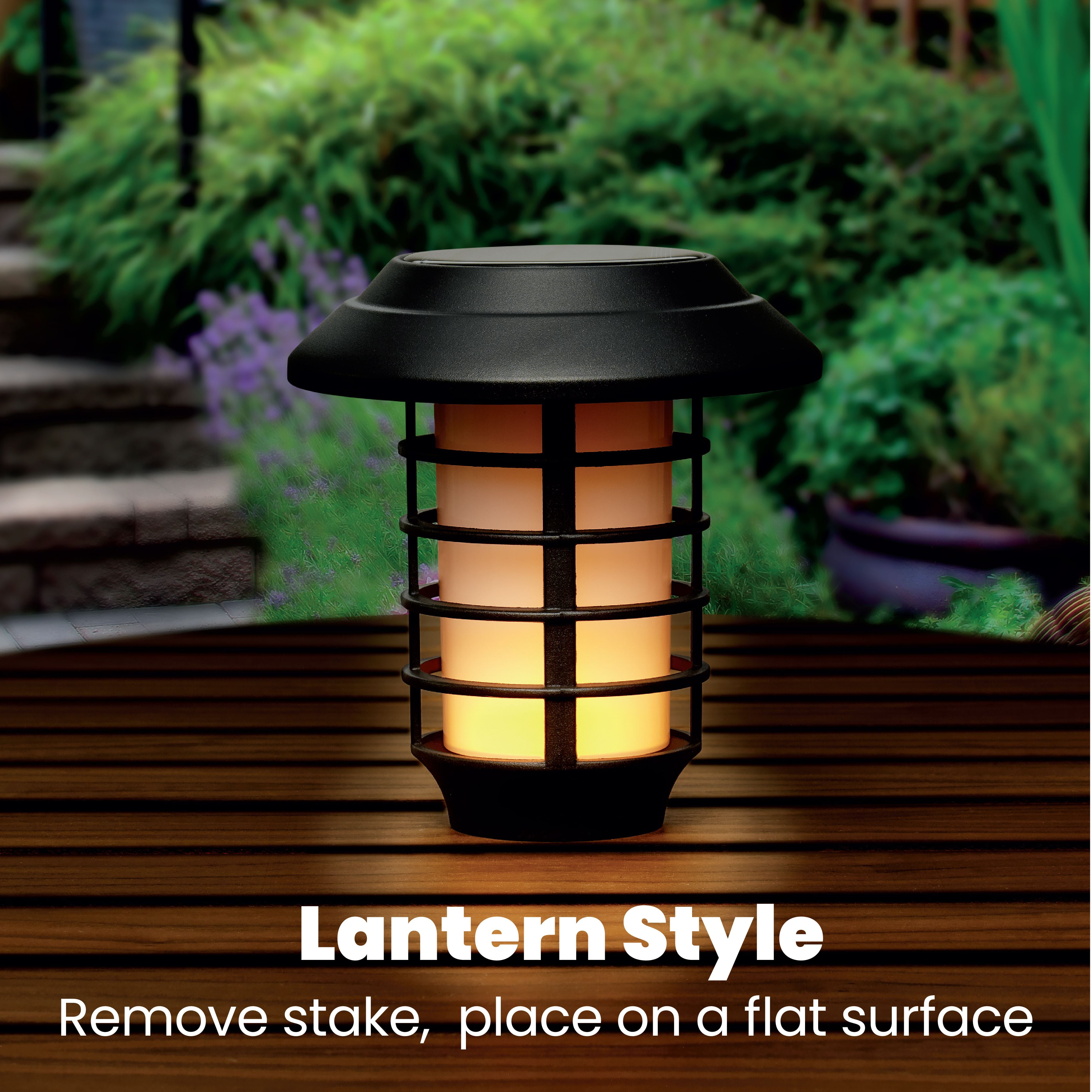 Bell + Howell Smart Solar Pathway Lights, Warm Flame Outdoor Lighting