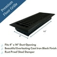 thumbnail image 3 of Sierra Grates Contemporary Floor Register 4 inch X 14 inch Cast Iron Black, 3 of 10