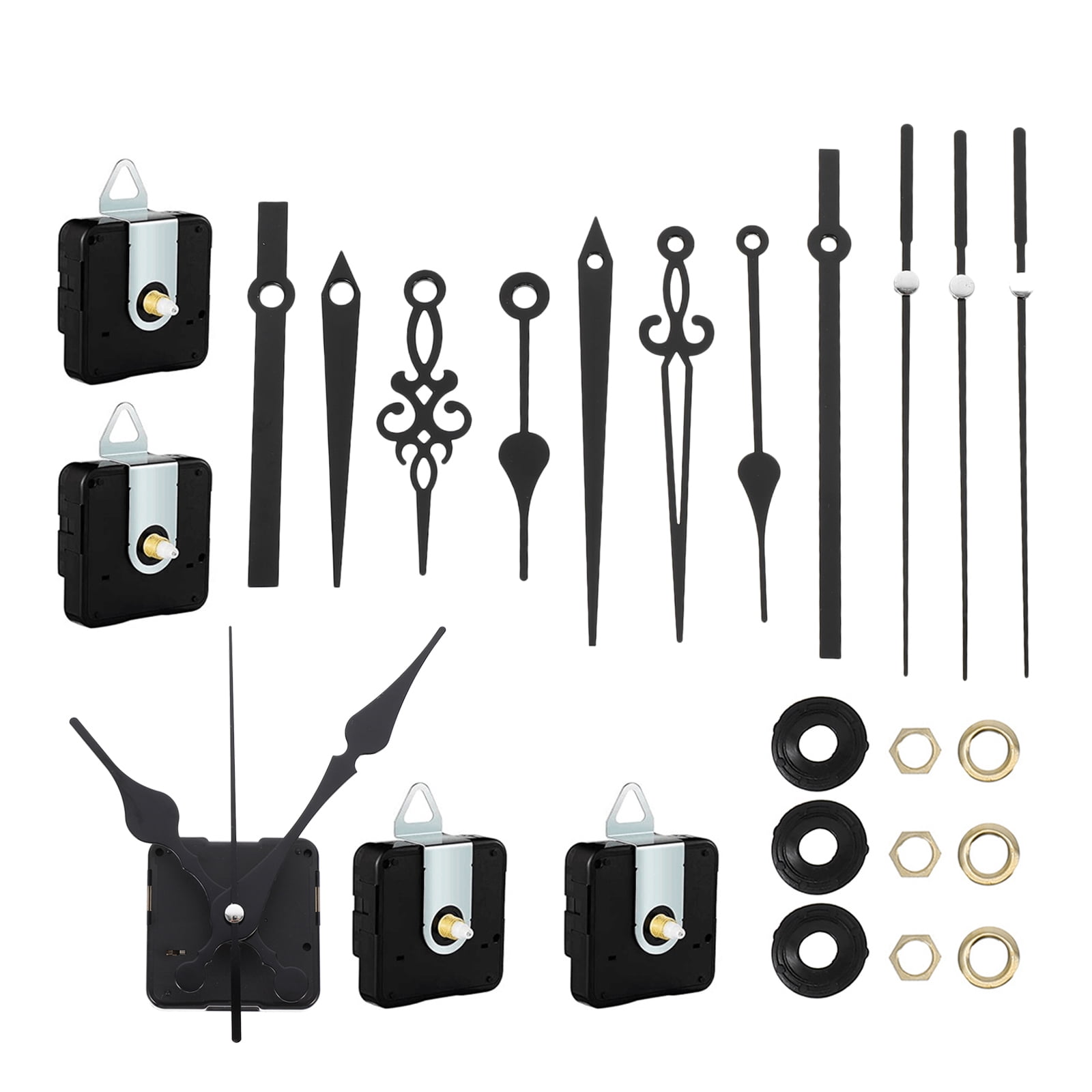 MLINS 10 Sets Clock Movement Replacement Kit with Hands, Practical Clock Parts for Clock Repair and Craft Projects
