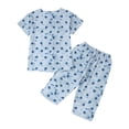 thumbnail image 3 of Gunia Womens Capri Pajama Sets Floral Print Pajama Short Sleeve Top And Cropped Pants Summer Soft Comfy Nightwear Outfit Soft Pajama Set For Women Sleepwear Pjs L-2Xl, 3 of 6