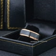 thumbnail image 4 of 8mm Men's Black Cobalt Wedding Band, Brushed Finish Rose Gold Stepped Edge Ring - CT779WAs9.5, 4 of 4
