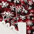 thumbnail image 6 of Red Christmas Sherpa Throw Blanket Super Soft Flannel Fleece Blanket for Bed Sofa Couch Thick Winter Holiday Warm Cozy Christmas Decorative Blanket 50''''x60'''', Red Snowflake, 6 of 8