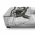 thumbnail image 3 of Shark Soft Flannel Fleece Blanket, Digital Sketch of Wild Fish with Open Mouth Power King of the Ocean Illustration, Cozy Plush for Indoor and Outdoor Use, 50" x 60", Dark Grey White, by Ambesonne, 3 of 6