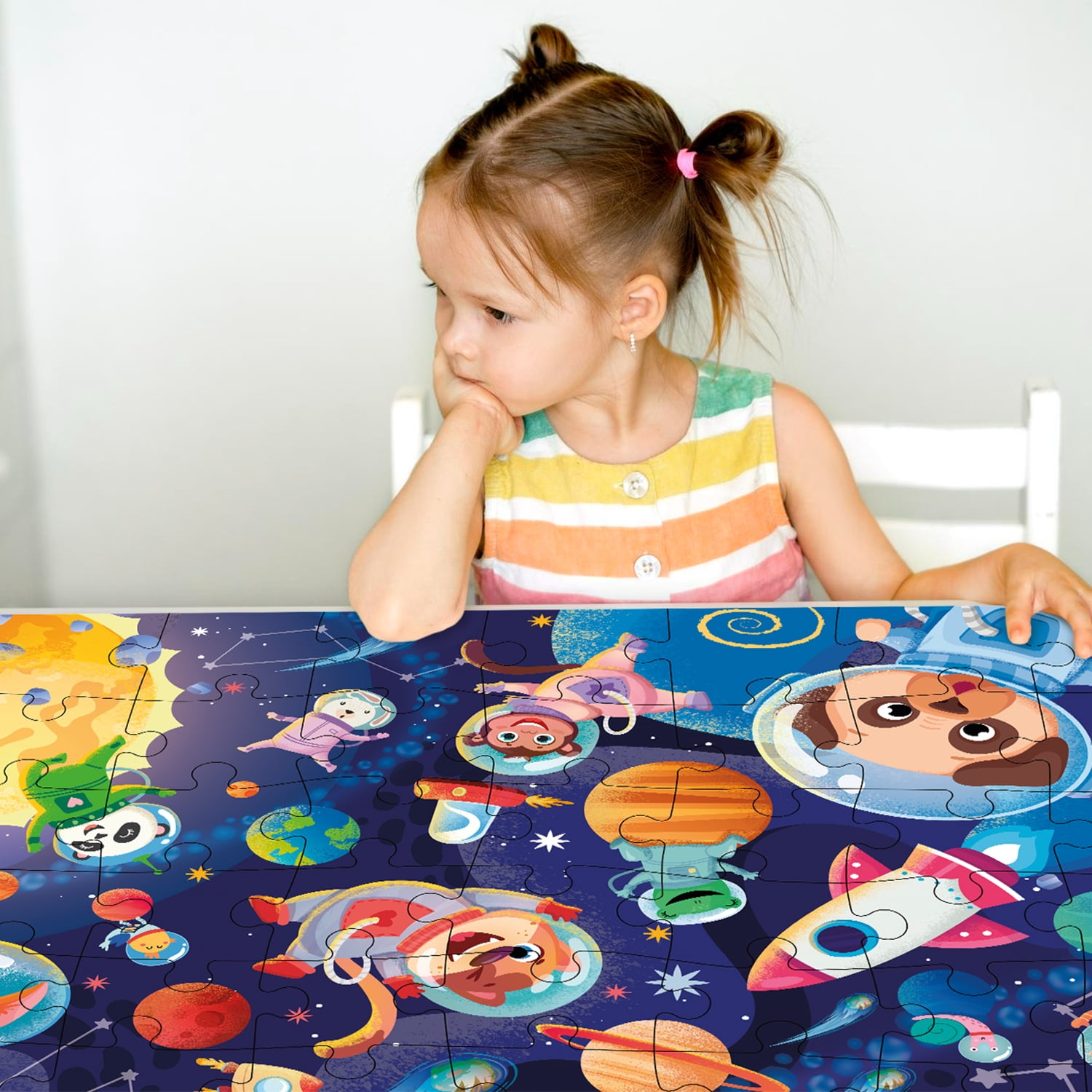 QUOKKA Giant Kids Puzzles Ages 4 6 - Puzzle Toys Space - 48 Pieces Educational Puzzles for Toddlers