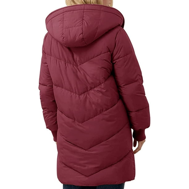 Women's Sherpa Fleece Lined Puffer Jacket Winter Warm Hooded Long
