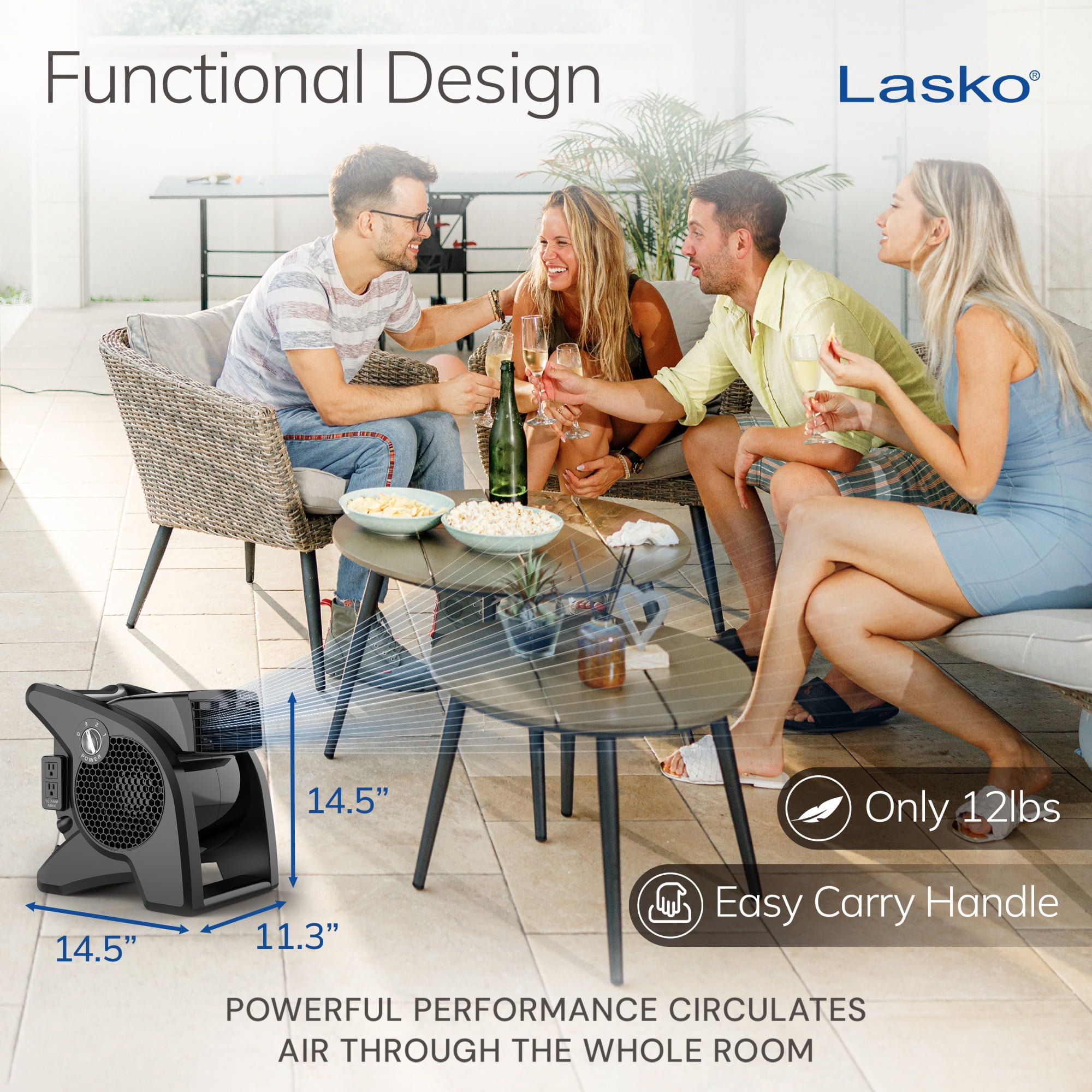 Lasko Pro Performance 14.5 In. Pro Performance High Velocity Utility Fan, U15617
