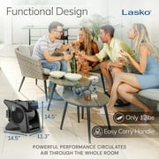 Lasko 14 High Velocity Utility Fan, 3-Speed, 2 Outlets, Pivoting, Black, U15617