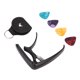 thumbnail image 2 of Cejilla de guitarra con resorte fuerte, universal, de metal, para guitarra acústica, eléctrica y ukelele, con 5 púas y bolsa de almacenamiento., 2 of 14