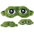 thumbnail image 1 of Juego de 3 antifaces para dormir 3D con forma de rana, bonitos antifaces de dibujos animados, color verde, 1 of 5