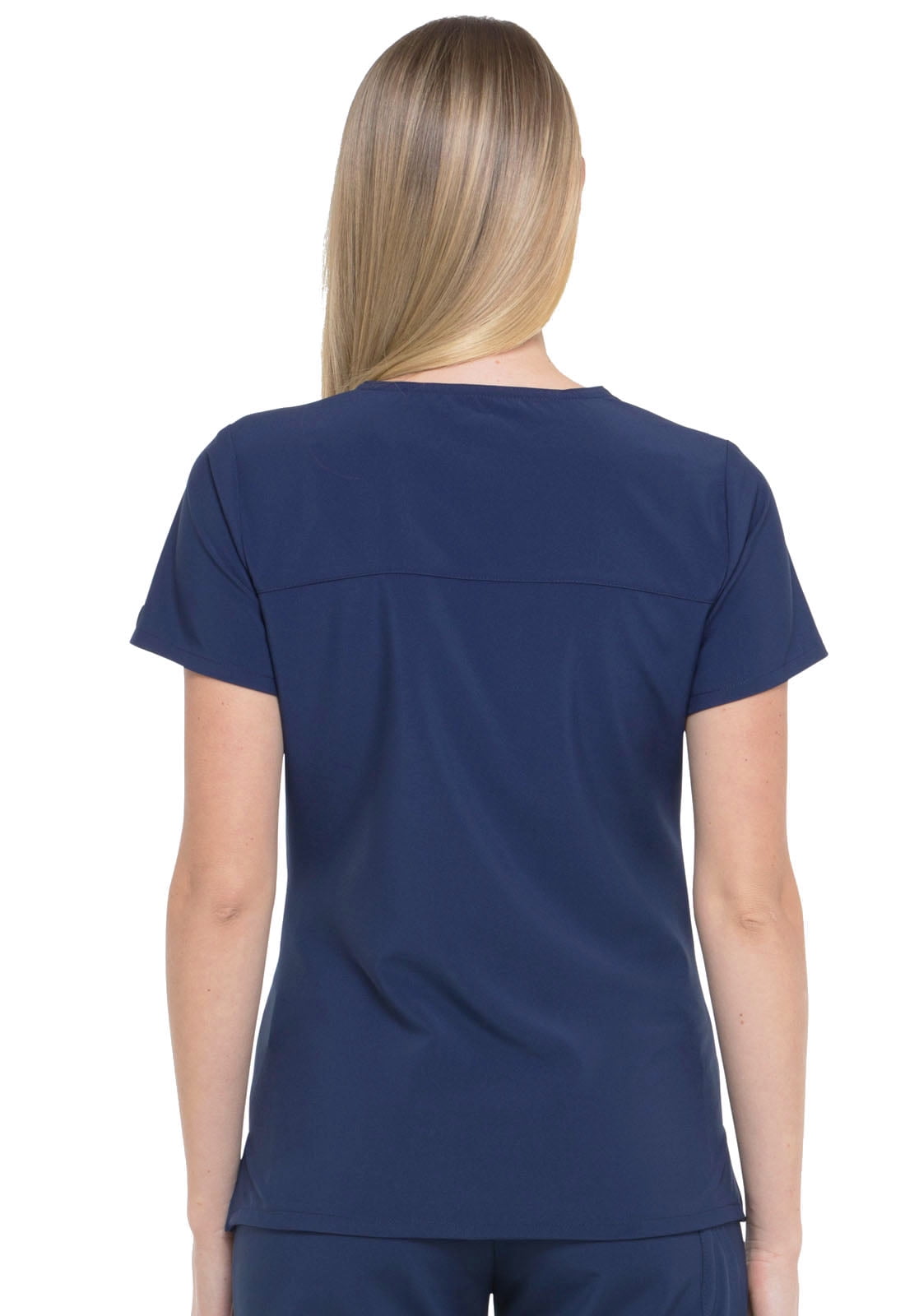 Dickies EDS Essentials Scrubs Top for Women Mock Wrap Plus Size DK625, 3XL, Navy