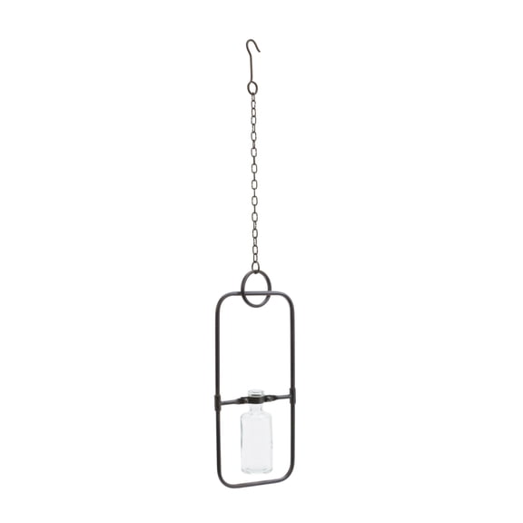 Melrose International Hanging Bottle Vase (Set of 2) 28"H Iron/Glass