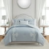 My Texas House Avery Cationic 4-Piece Blue Striped Comforter Set, Queen