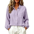 thumbnail image 3 of GigrtiJin Cotton Button Down Shirts for Womens Long Sleeve Collared Loose Blouses Dressy Casual Work Button up Shirts with Pockets, 3 of 7