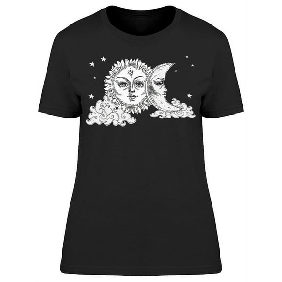 Moon With Face T-Shirt Women -Image by Shutterstock, Female Large