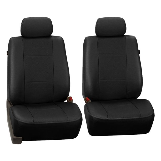 FH Group Black Deluxe Faux Leather Airbag Compatible Front Car Seat