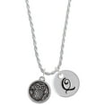 thumbnail image 1 of Delight Jewelry Silvertone Antiqued Round Seal - Owl Silvertone Script Initial Disc - Q - Charm Necklace, 20"+3", 1 of 4
