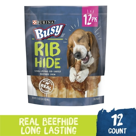 Purina Busy Small/Medium Breed Dog Rawhide Treat, Rib Hide - 12 ct. (Best Way To Treat Bruised Ribs)