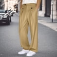 thumbnail image 2 of CONZONE Men's Suit Pants Wide Leg Dress Pants for Men Trendy Elegant Solid Casual Formal Business Pant With Pockets, 2 of 4