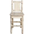 thumbnail image 5 of Montana Collection Barstool w/ Back, w/ Laser Engraved Bear Design, Ready to Finish, 5 of 10