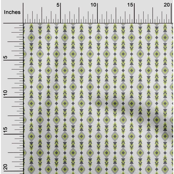oneOone Georgette Viscose Fabric Diamond & Triangle Geometric Print Fabric By Yard 42 Inch Wide