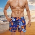 thumbnail image 2 of Mens Swim Shorts Summer Printed Elastic Waist Short Pants Men's Casual Loose Beach Shorts Hot Spring Swim Trunks, 2 of 7