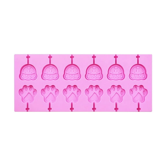 1 Pack Silicone Lollipop Molds - 12/66 Cavity Cute Cartoon Flower Fruit Hard Candy Gummy Chocolate Molds BPA Free