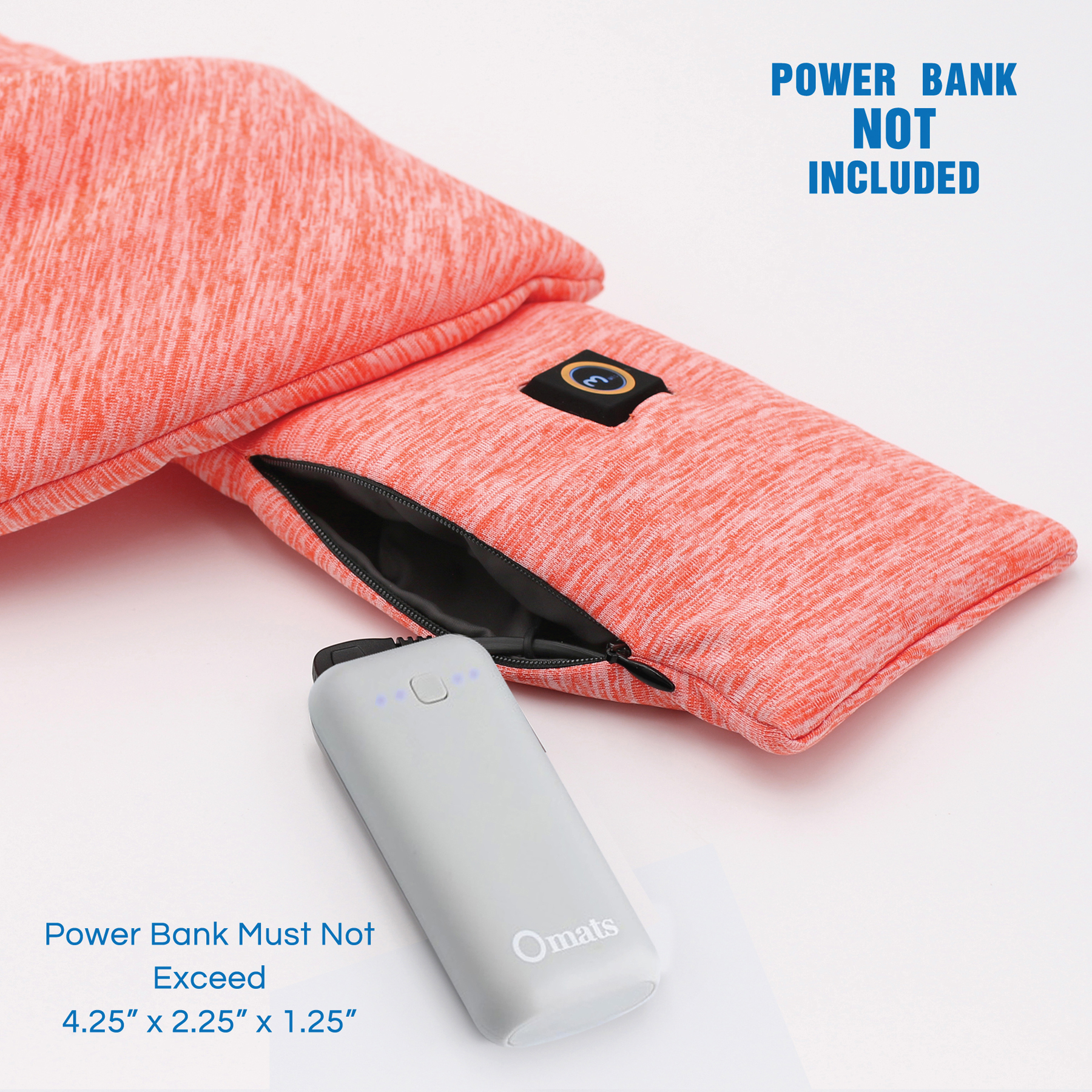 Omats USB-Powered Heated Neck Warmer, Stylish Thermal Neck Wrap for Men and Women, Easy to Use, Three Heat Levels, Far Infrared Ray Heating Technology