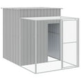 thumbnail image 6 of vidaXL Chicken Coop Metal Chicken Cage Animal House with Run Galvanized Steel, 6 of 7