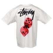 Stussy Mens Fuzzy Dice Tee White, from StockX