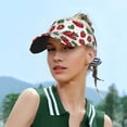 thumbnail image 5 of Sikiie Hand Drawn Strawberry Sun Visor Hat Adjustable Velcro Golf Visor Sports Sunscreen Visor Hat for Outdoor Activities, 5 of 7