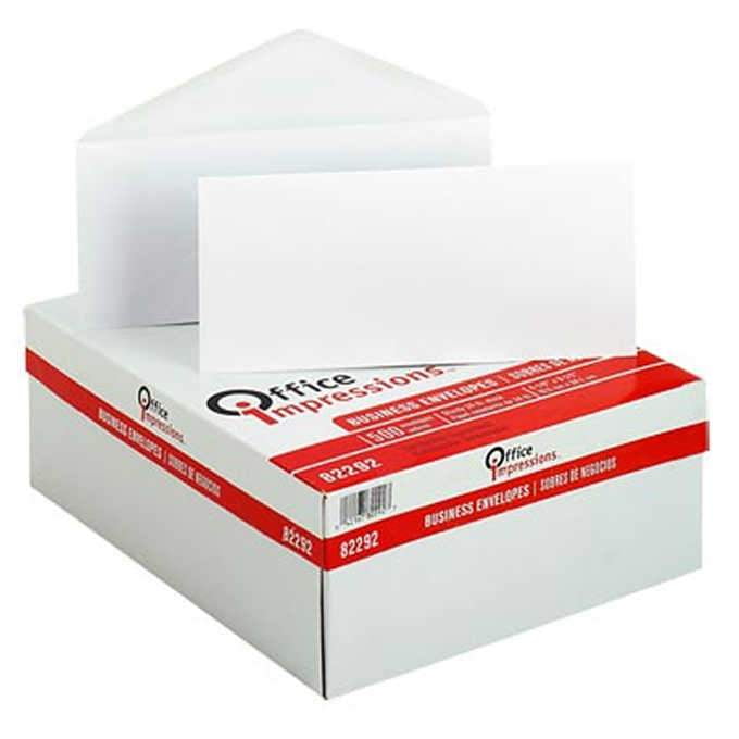 Office Impressions Plain Windowless Envelope 41/8" x 91/2" White, 500