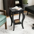 thumbnail image 2 of Costway End Side Table with Drawer Bottom Shelf Accent Nightstand Bedroom Black, 2 of 10