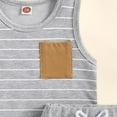 thumbnail image 6 of Toddler Baby Boy Summer Clothes Set 6 12 18 24 Months 2T 3T 4T Tractor Letter Print Short Sleeve T-Shirt Elastic Waist Solid Shorts Outfit Sets Gibobby(12-18 Months,Light Gray), 6 of 6