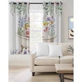 thumbnail image 2 of Spring Floral Pig Blackout Curtains for Bedroom/Living Room, Thermal Insulated Kitchen Curtains, Weeping Flowers Leaves Farmhouse Watercolor Grommet Darkening Window Treatment Drapes 52"x63"x2, 2 of 8