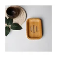 thumbnail image 3 of Jabonera de madera natural de bambú para baño, cocina, esponjas, accesorios de almacenamiento, 2 piezas, marrón, 3 of 5