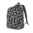 thumbnail image 1 of Disketp Black Leopard print Canvas Backpack Lightweight Travel Daypack Student Rucksack Laptop Backpack-, 1 of 5