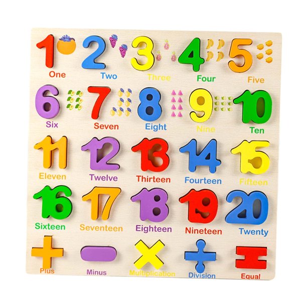 Bloques de construcción de rompecabezas de madera, juguetes de aprendizaje interactivos, juego de combinación para niños Rompecabezas de números