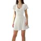 thumbnail image 1 of Lucakuins Mini vestido para mujer, manga de mosca, cuello en U, color sólido, vestido de verano, ropa de calle para fiesta diaria Lucakuins moda, 1 of 2
