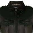 thumbnail image 4 of Mens Leather Safari Style Overcoat-Eastbourne in Black, 4 of 4