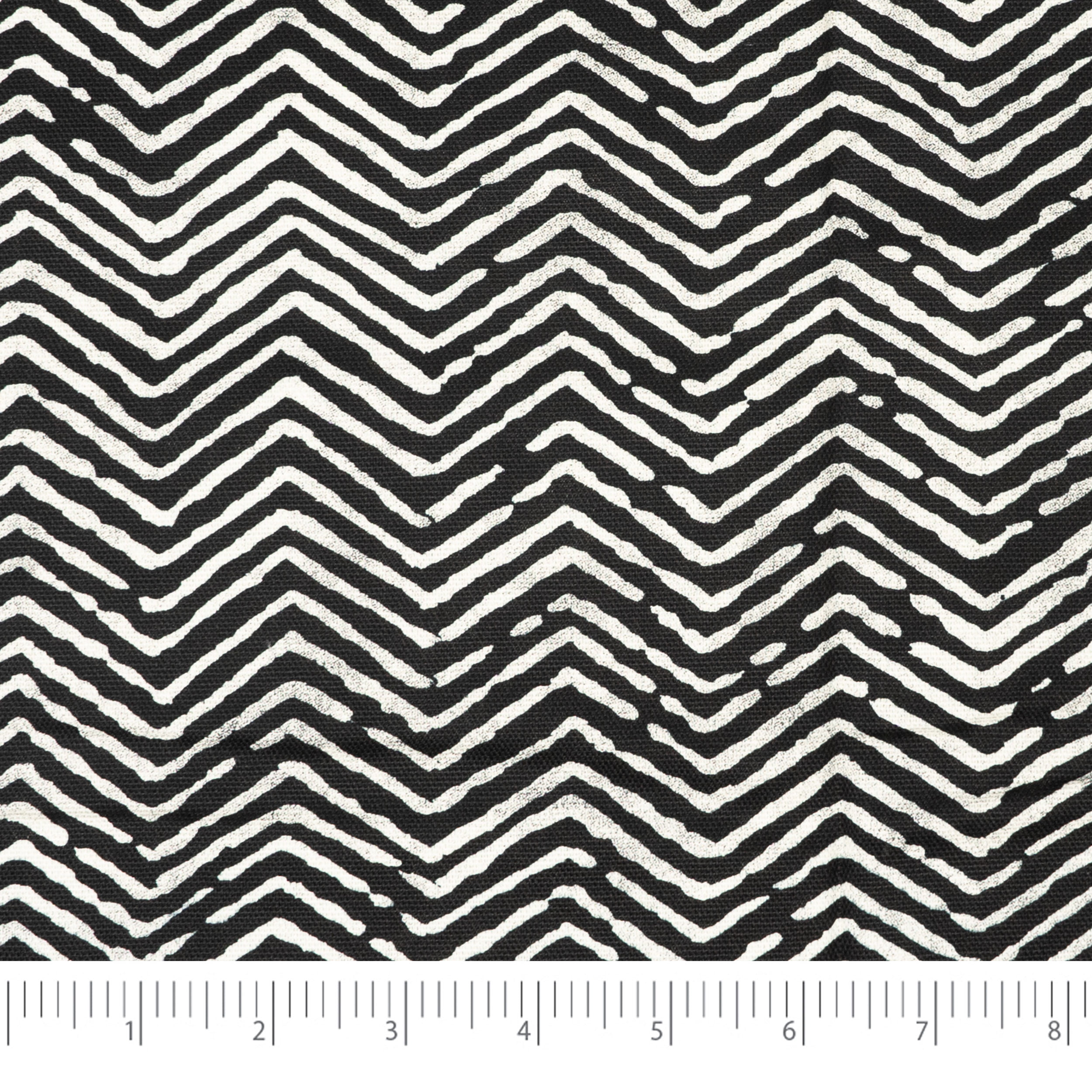Waverly Inspirations 2 Yard Cut 100% Cotton Duck Print Fabric Herringbone Black, 45" Wide for Quilting & Sewing